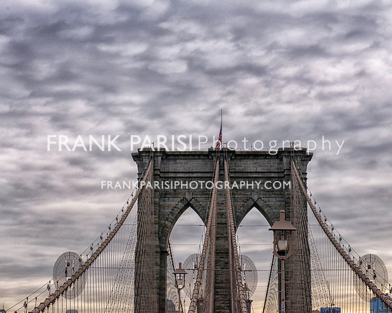 Manhattan tower of the Brooklyn Bridge.