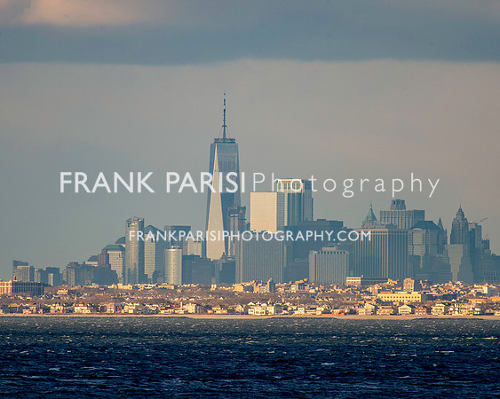 The NYC skyline, as seen from Sandy Hook.
